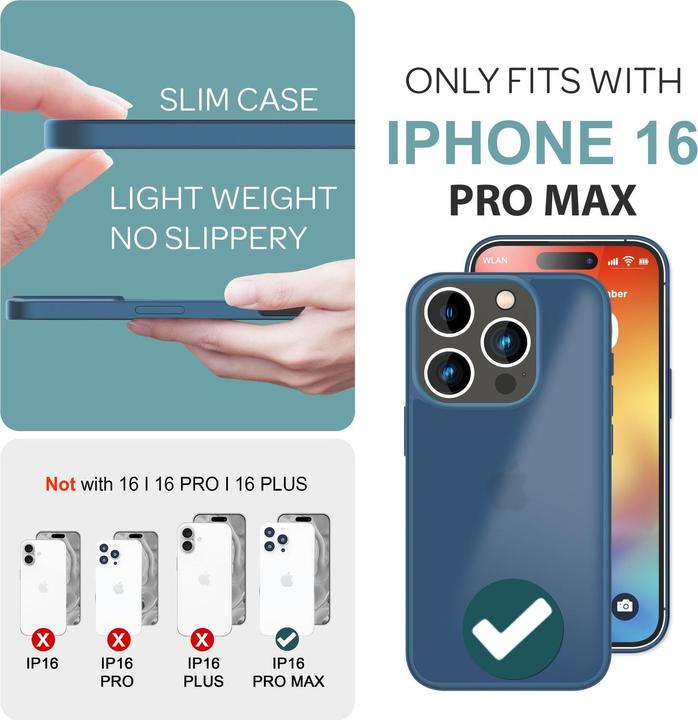 Actual product image Nalia Matte hybrid cover semi-transparent (Apple iPhone 16 Pro Max)