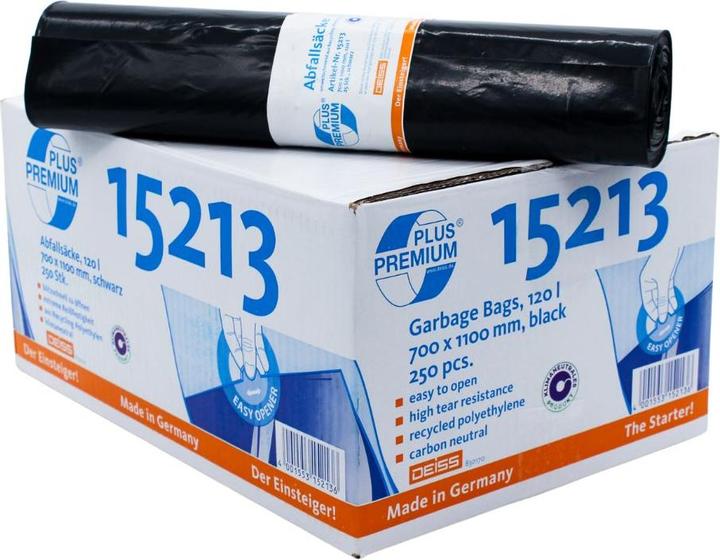 Produktbild Deiss Abfallsack Premium Plus 120l schwarz (25x, 120 l)