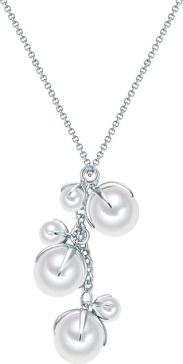 Produktbild Lulu & Jane Damen Messing Muschelkernperle silber 42,0 cm Basiskette + 5,0 cm Verlängerung - 29157 (Messing, 42 - 47 cm)