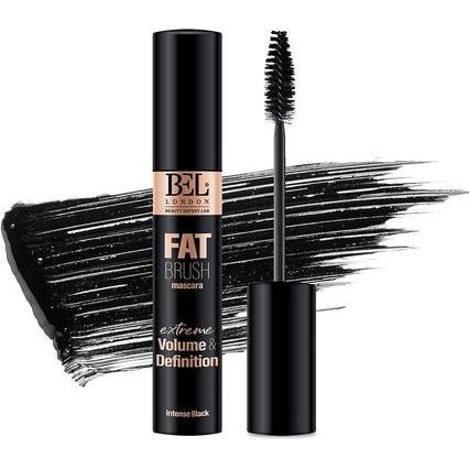 BEL London, Mascara, Fat Brush Volumizing and Lengthening Mascara - Black for Defined, Thick, and Curled Lashes - Premiu...