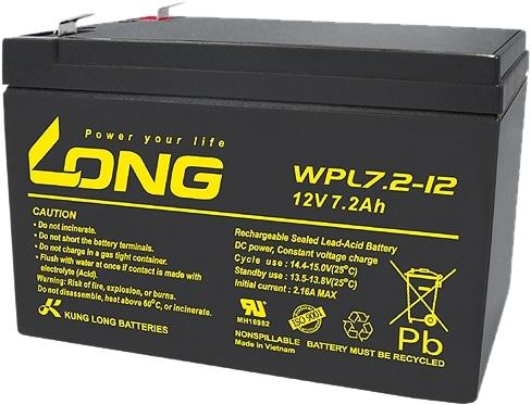 Long WPL7.2-12 WPL7.2-12 Bleiakku 12V 7.2Ah Blei-Vlies (AGM) (B x H x T) 151 x 102 x 65mm Flachstec (12 V, 7.20 Ah)