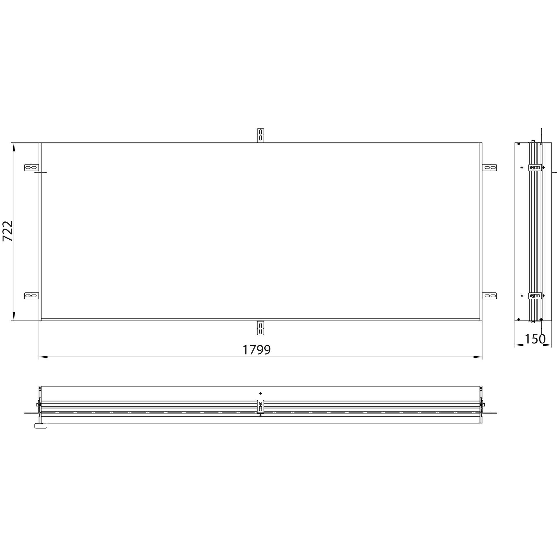 Thumbnail - Emco, Zubehör Badmöbel, prime Einbaurahmen für Lichtspiegelschrank 1800mm, 949700034