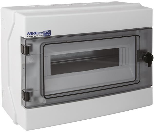Elektro-Plast Modular hermetic switchgear (500V AC 1000V DC) 1x12 surface-mounted (N+PE) IP65 RH-12
