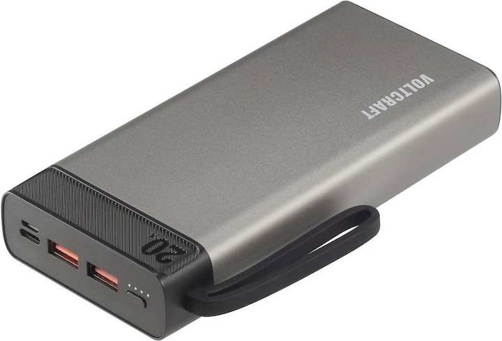 Actual product image Voltcraft PB-20-PD3.0 Powerbank 20000 mAh Power Delivery LiPo Grey-Black (20000 mAh, 74 Wh)