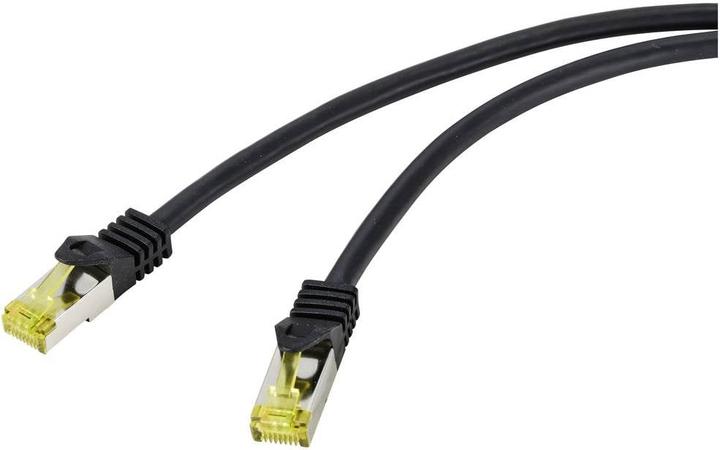Actual product image Renkforce RF-4995168 RJ45 network cable, patch cable CAT 6a (raw cable CAT 7) S/FTP 20.00m Black TP (S/FTP, CAT6a, 20 m)