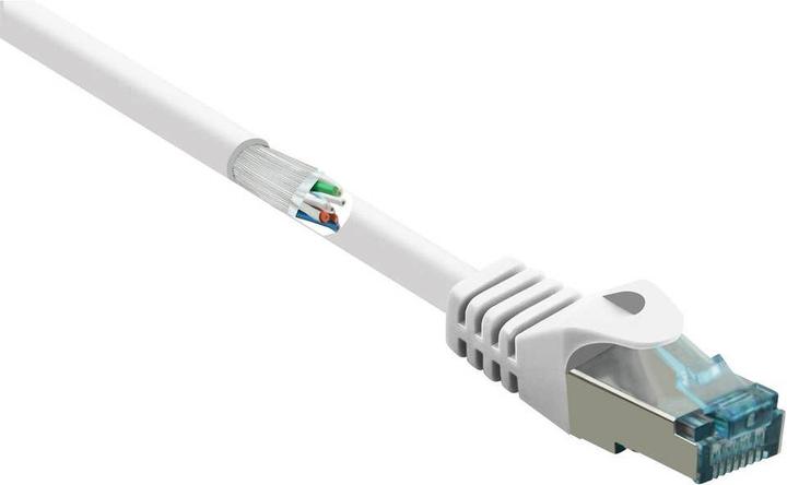 Produktbild Renkforce RF-5043912 RJ45 Netzwerkkabel Patchkabel CAT 6a S/FTP 10.00 m Weiss Flammwidrig 1 St. (S/FTP, CAT6a, 10 m)