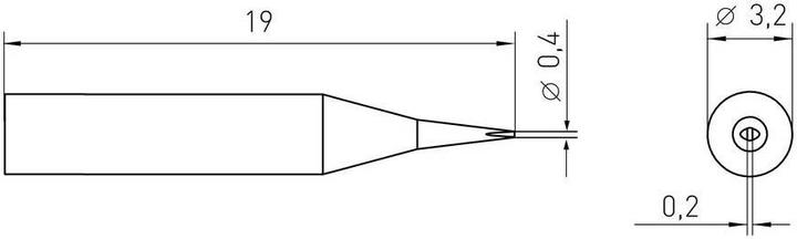 Actual product image Weller Erem Weller RTMS 004 S MS soldering tip chisel shape tip size 0.20mm content 1pc. (Soldering tip)