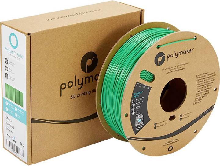 Produktbild Polymaker PB01005 PolyLite Filament PETG hitzebeständig, hohe Zugfestigkeit 1.75 (PETG, 1.75 mm, 1000 g, Grün)