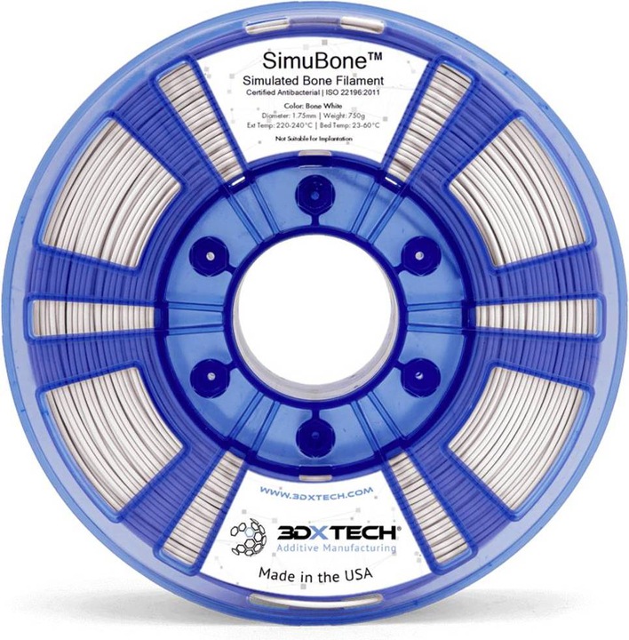 Actual product image 3D Xtech BON2010750W Simubone Modeling Filament PLA 1.75 mm 750 g White 1 pc. (PLA, 1.75 mm, 750 g, White)