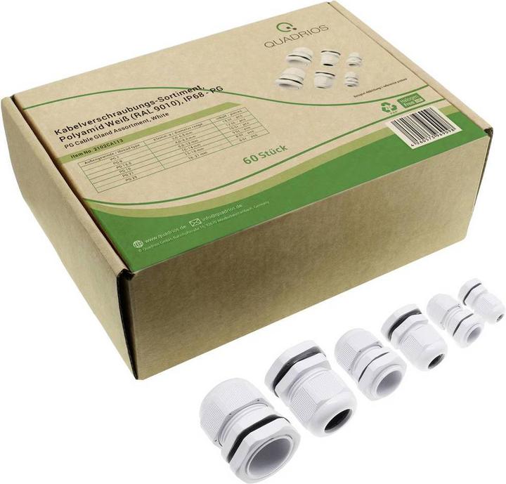 Produktbild Quadrios 2102CA113 Kabelverschraubung Sortiment PA66 Weiss 60 St.