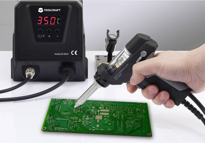 Produktbild Toolcraft TO-7863102 Entlötstation digital 90 W 160 - 480 °C inkl. Entlötsaugpu