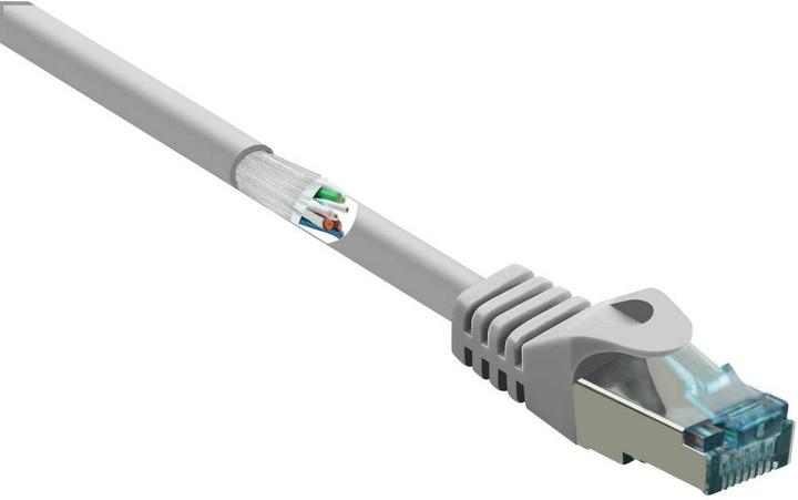 Produktbild Renkforce RF-5047486 RJ45 Netzwerkkabel, Patchkabel CAT 6a S/FTP 5.00 m Grau Flammwidrig 1 St. (S/FTP, CAT6a, 5 m)