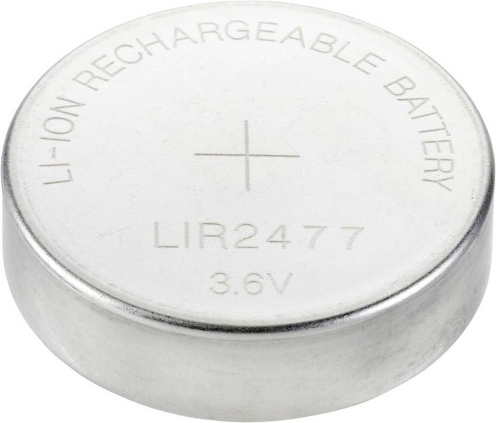 Actual product image Voltcraft Button cell battery LIR 2477 Lithium 180 mAh 3.6 V 1 pc. (1 pcs., 180 mAh)