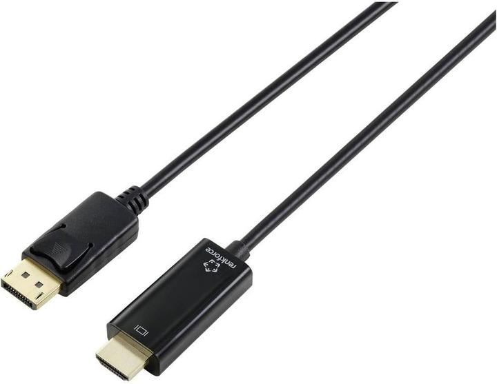 Actual product image Renkforce HDMI Connection Cable DisplayPort Plug 5.00 m Black RF-5179192 PVC Jacket (5 m, DisplayPort, HDMI, 1.1)