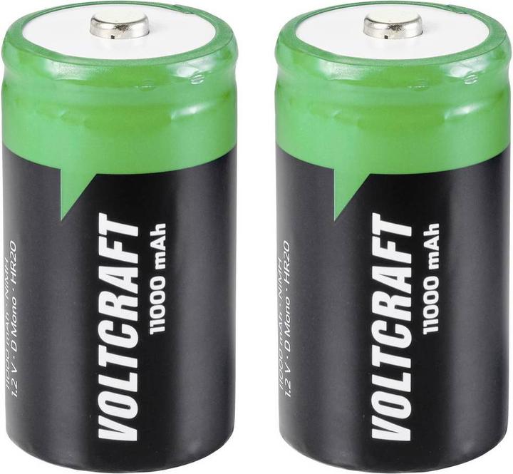 Actual product image Voltcraft HR20 Mono D battery NiMH 11000 mAh 1.2 V 2 pcs. (2 pcs., D, 11000 mAh)