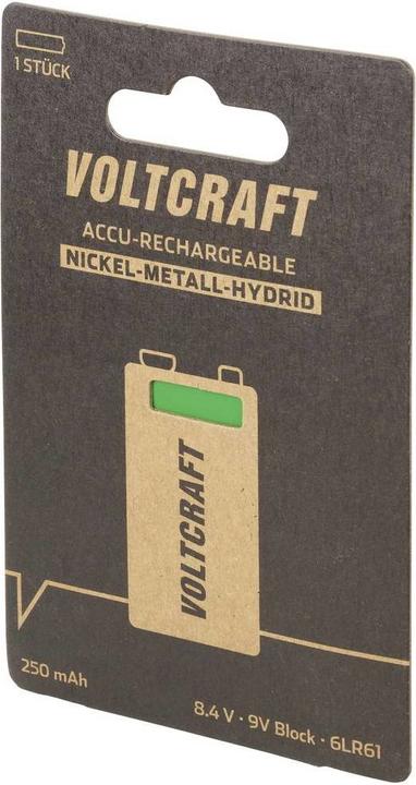 Produktbild Voltcraft 9 V Block-Akku NiMH 250 mAh 8.4 1 St. (1 Stk., 9V Block, 250 mAh)