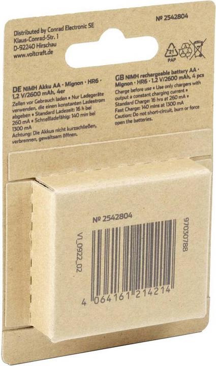 Produktbild Voltcraft Endurance (4 Stk., AA, 2600 mAh)