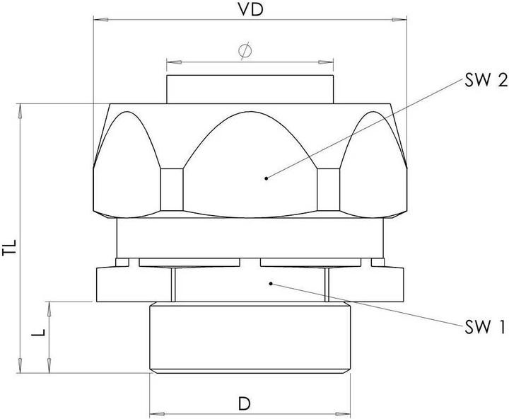 Actual product image Wiska Brass screw connection EMBMFS-S-27-32