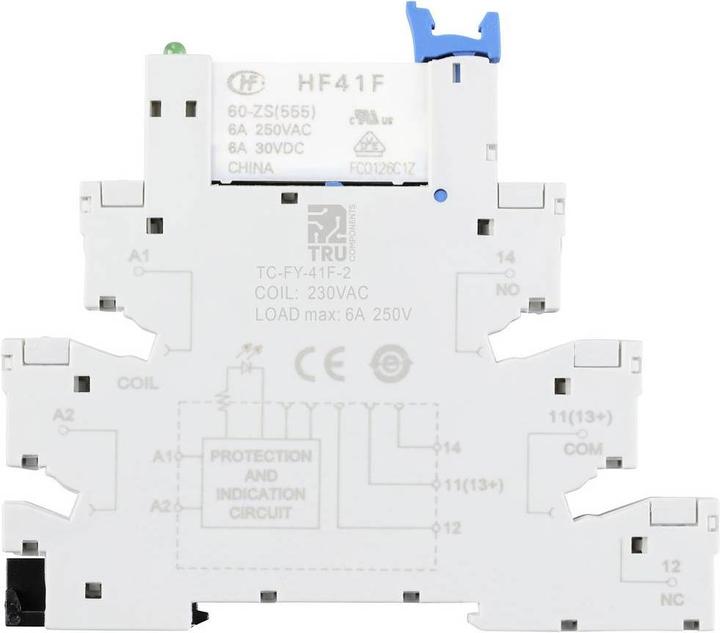 Image du produit Tru Components TC-FY-41F-2 Relais industriel 230V Tension nominale : 230 V/AC Courant de commutation : 0,5 mA