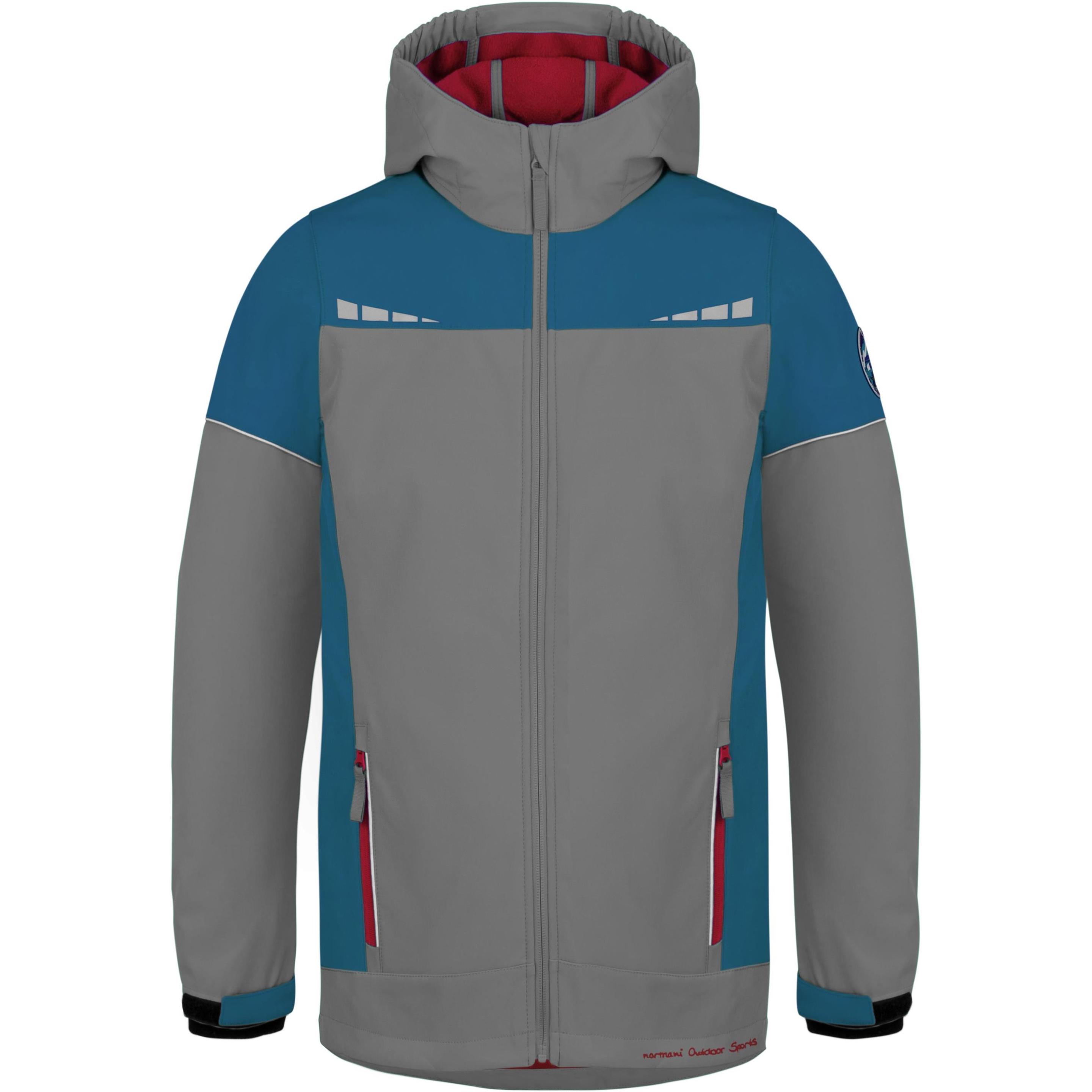 Normani, Unisex, Jacke, Kinder Softshelljacke Galway (110, 116), Blau, Rot, Grau, 116, 110