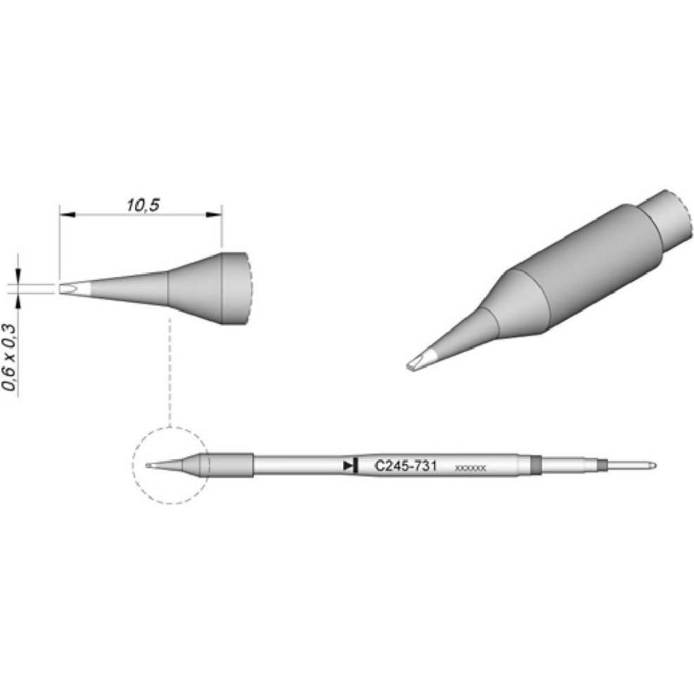 Thumbnail - JBC Tools C245731 Lötspitze Meisselform, gerade Spitzen-Grösse 0.3 mm Inhalt 1 St, Lötgerät Zubehör