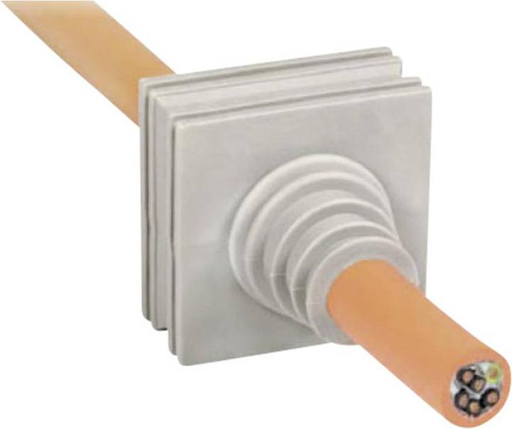 Produktbild Tru Components KT-DPF-A Kabeldurchführung Klemm-O max. 12 mm Elastomer Grau 1 St. (Kabeldurchlass, 2.10 cm)