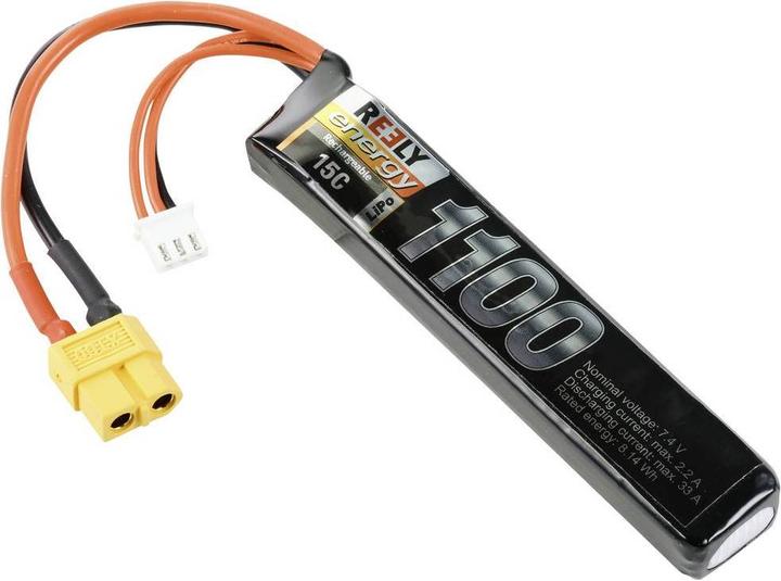 Produktbild Reely Modellbau-Akkupack (LiPo) 7.4 V 1100 mAh Zellen-Zahl: 2 30 C Softcase XT60 (7.40 V, 1100 mAh)