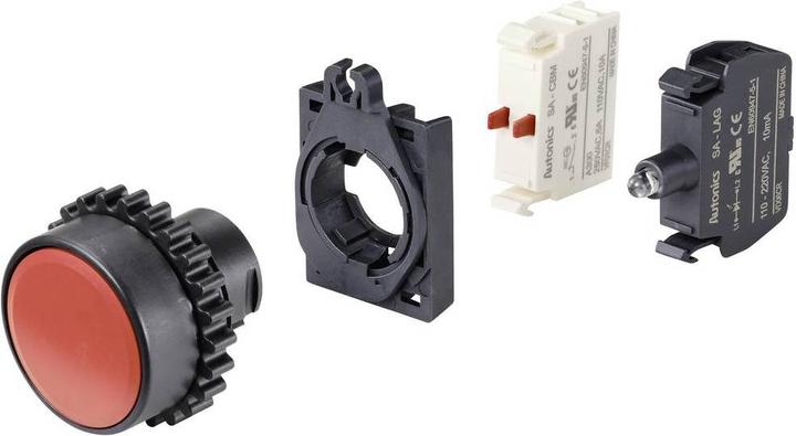 Actual product image Tru Components S3PR-P1R Push button Red 1 pc.