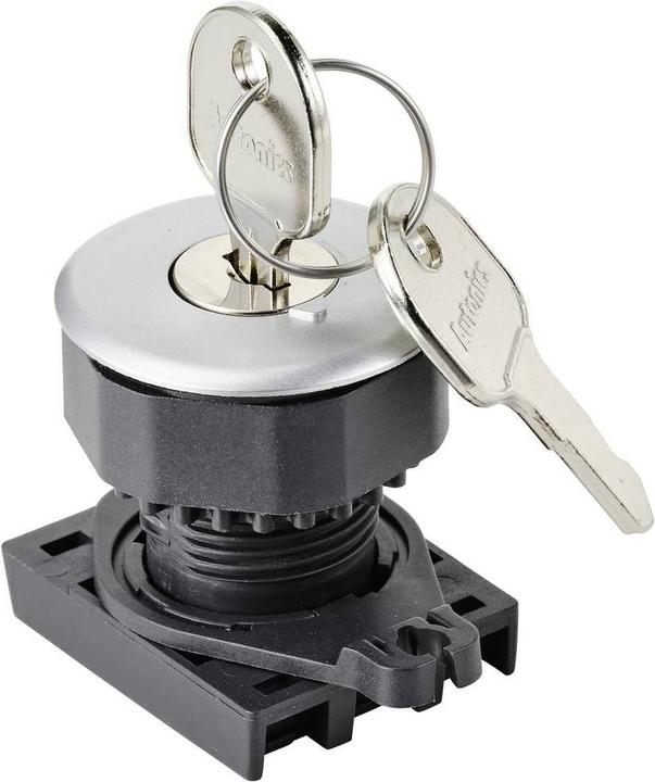 Tru Components S3KF-2FS Schlüsselschalter-Frontelement Schlüssel Silber 1 x 90° 1 St.