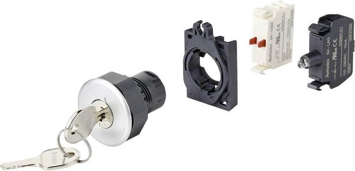 Produktbild Tru Components S3KF-2FS Schlüsselschalter-Frontelement Schlüssel Silber 1 x 90° 1 St.