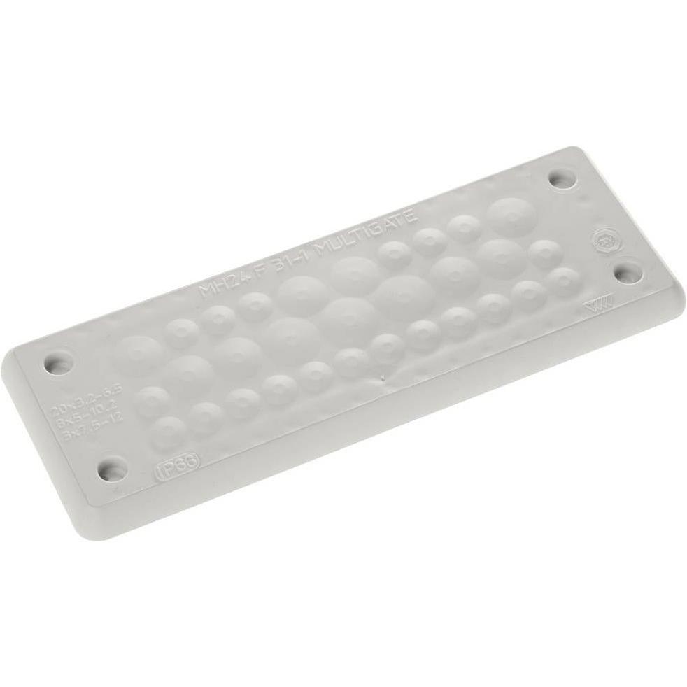Trelleborg, Kabelschutz + Kabelführung, MH-24 F 31-1 LIGHT GREY UL94 V-0 IP65 TPE Screw Durchführungsplat (Kabeldurchlas...