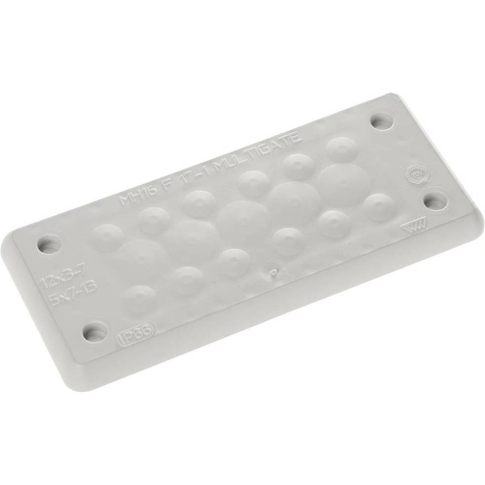Trelleborg, Kabelschutz + Kabelführung, MH-16 F 17-1 LIGHT GREY UL94 V-0 IP65 TPE Screw Durchführungsplat (Kabeldurchlas...