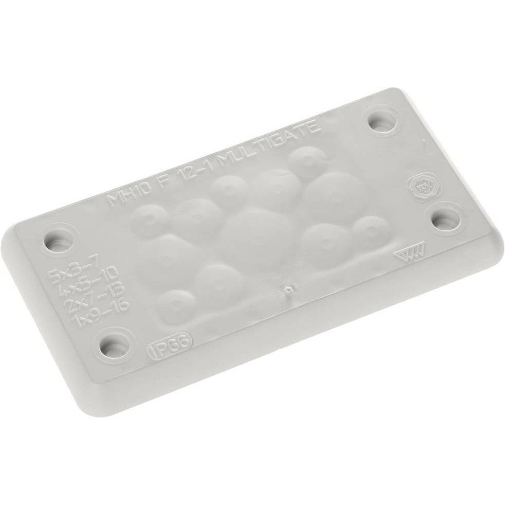 Trelleborg, Kabelschutz + Kabelführung, MH-10 F 12-1 LIGHT GREY UL94 V-0 IP65 TPE Screw Durchführungsplat (Kabeldurchlas...