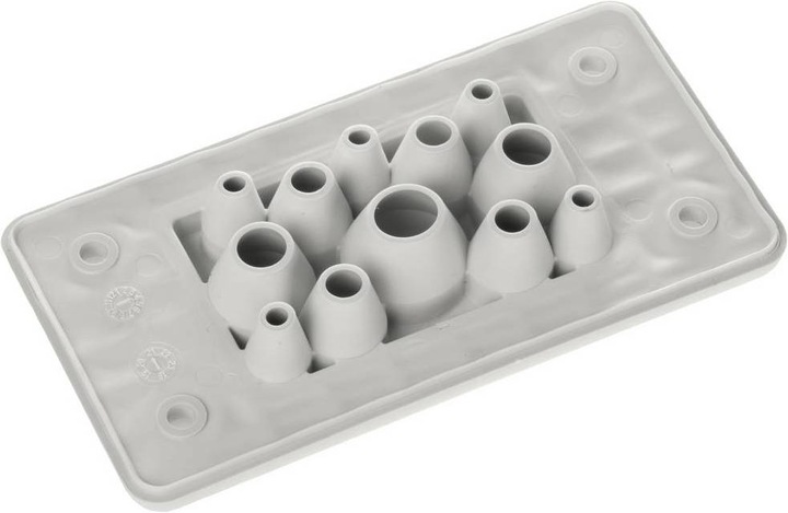 Produktbild Trelleborg MH-10 F 12-1 LIGHT GREY UL94 V-0 IP65 TPE Screw Durchführungsplat (Kabeldurchlass, 10.70 cm)