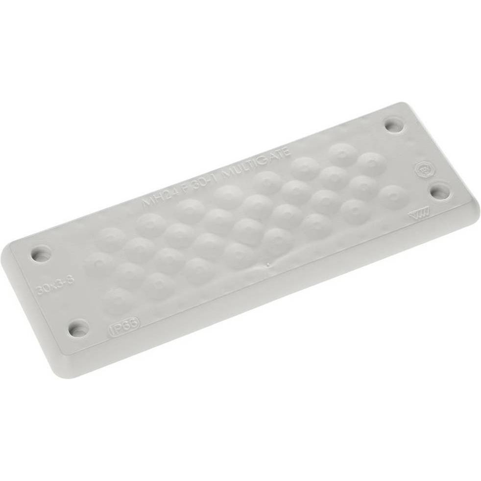 Trelleborg, Kabelschutz + Kabelführung, MH-24 F 30-1 LIGHT GREY UL94 V-0 IP65 TPE Screw Durchführungsplat (Kabeldurchlas...