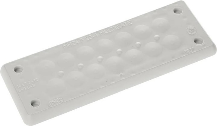 Produktbild Trelleborg MH-24 F 20-1 LIGHT GREY UL94 V-0 IP65 TPE Screw Durchführungsplat (Kabeldurchlass, 15.40 cm)