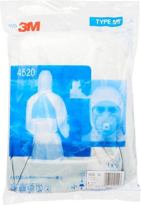 Produktbild 3M 45203XL Schutzanzug 4520 Kleider-Grösse=XXXL Weiss (3XL)