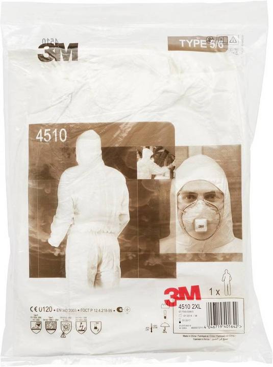 Immagine prodotto 3M 4520CS2XL Tuta protettiva 4520 Dress-size=XXL Bianco (XXL)