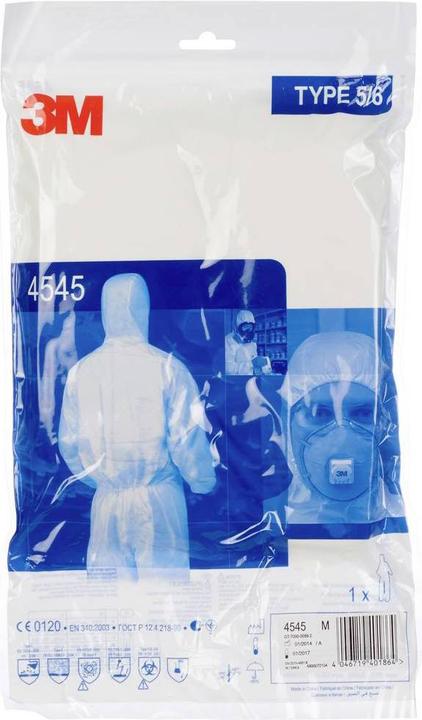Actual product image 3M 45453XL Protective Suit 4545 Dress Size: XXXL White (3XL)