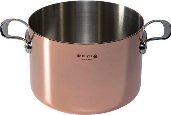 Image du produit de Buyer Prima Matera pot de cuisson à induction, avec couvercle (24 cm, Casserole, Cuivre, Acier inoxydable)