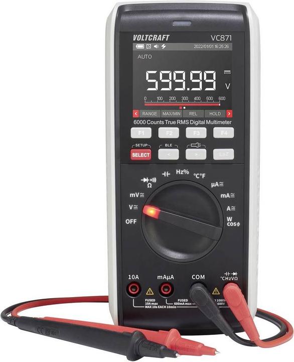Voltcraft VC871 Hand-held multimeter digital CAT III 1000 V, CAT IV 600 V display ( (CAT III 1000V, CAT IV 600V)