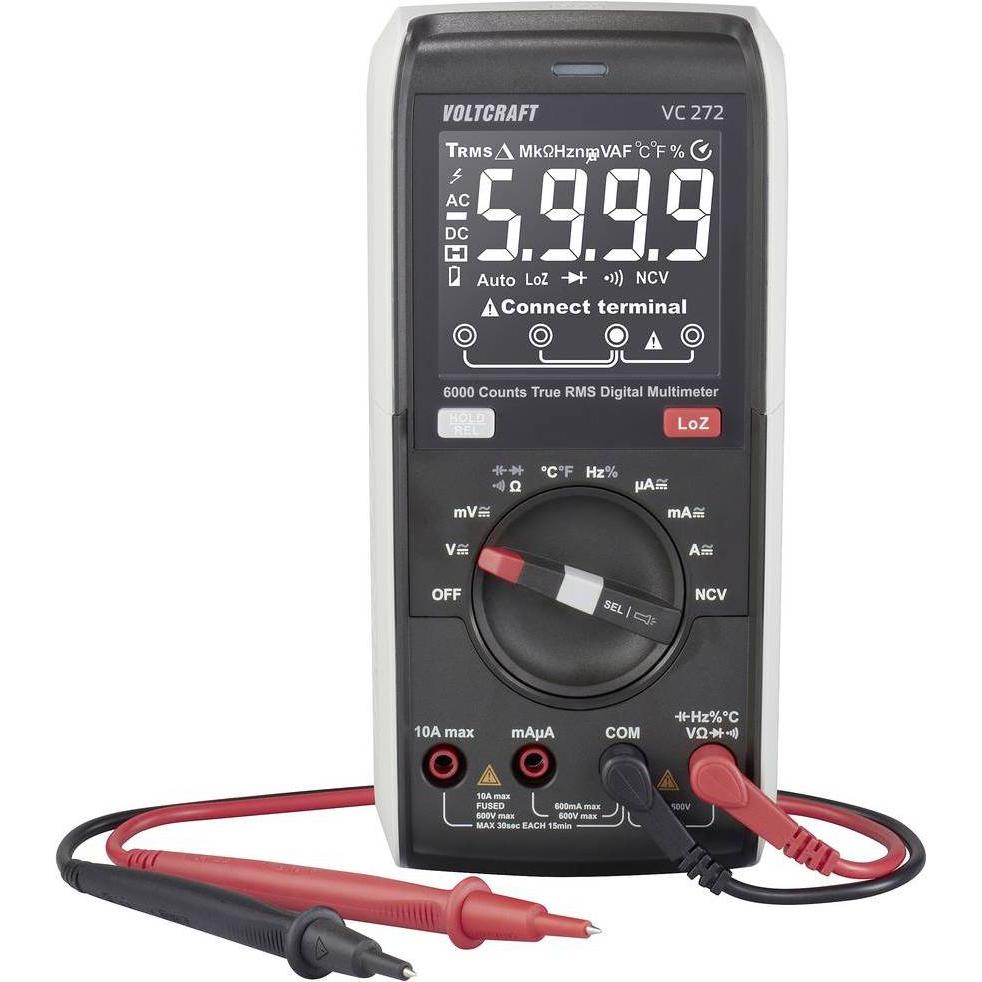 Voltcraft, Multimeter, VC272 Hand-Multimeter digital CAT III 600 V Anzeige (Counts): 6000 (CAT III 600V)