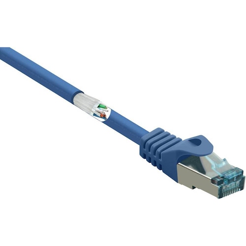 Renkforce RF-5233510 RJ45 Netzwerkkabel, Patchkabel CAT 6a S/FTP 30.00 m Blau mi (S/FTP, CAT6a, 30 m), Netzwerkkabel