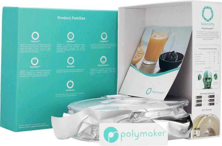 Actual product image Polymaker PJ01012 PolySmooth Filament polishable 1.75 mm 750 g Beige 1 pc. (PVB, 1.75 mm, 750 g, Beige)