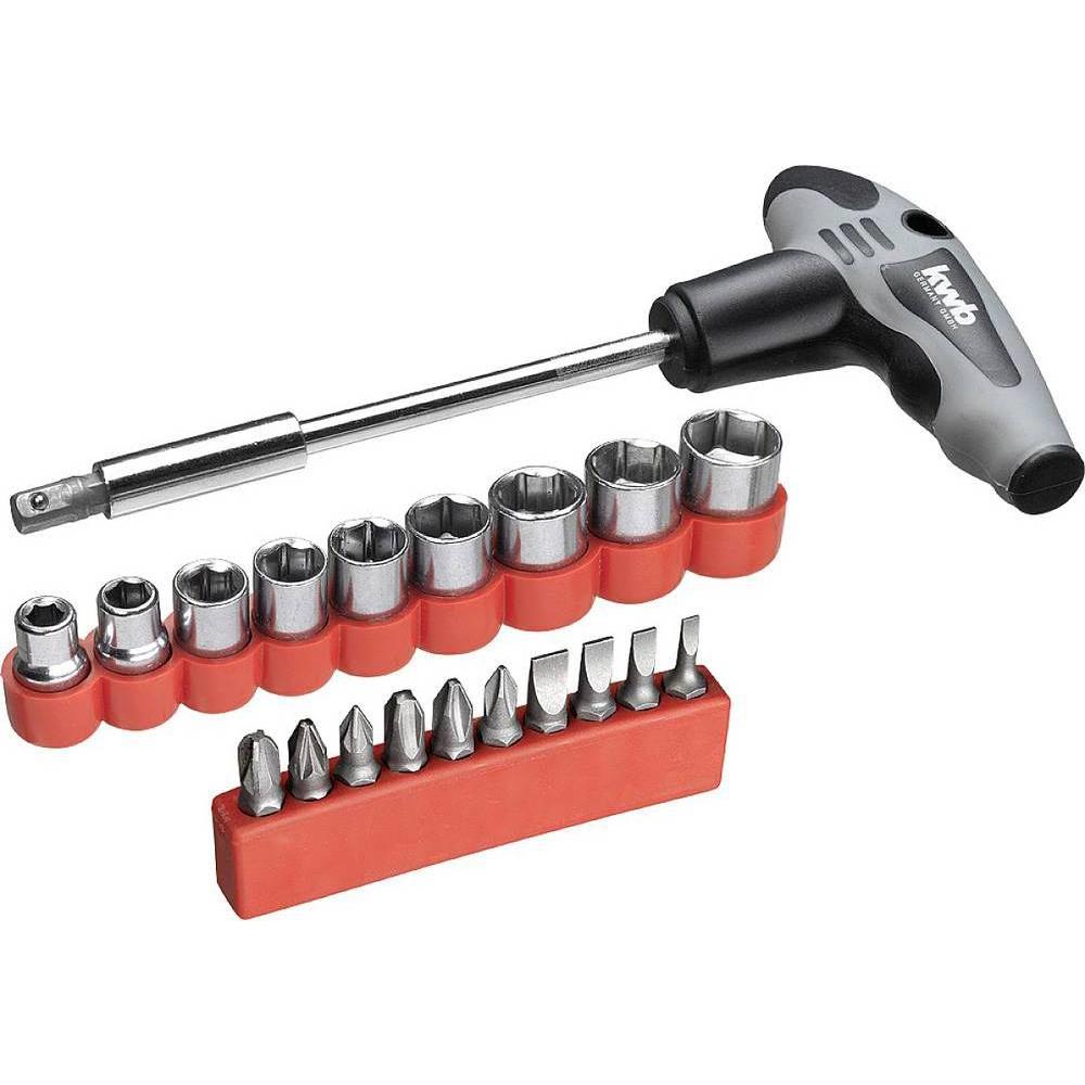kwb, Bits, 119390 Bit-Set 21teilig inkl. Bithalter-Schraubendreher (2, 3, 4, 5, 6, 8 mm, PZ Nr. 1, PH Nr. 1)