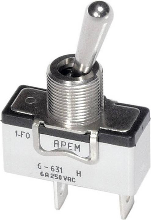 APEM 6-631H/2 Toggle switch 250 V/AC 6 A 1 x off/on latching 1 pc.