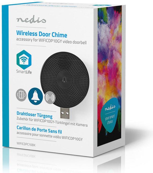 Image du produit Nedis WIFICDPC10BK Kit de sonnette de porte Noir (Sans fil)