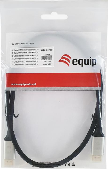 Actual product image equip DisplayPort 1.4 St/St 10m 8K/60Hz comp.HDCP Prem. gr (10 m)