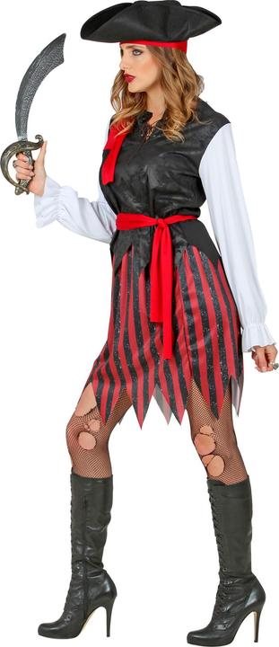 Actual product image Widmann Piratin der Karibik Bluse mit Weste, Rock, Gürtel, Stirnband, Hut (XL)