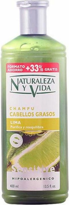 NaturVital CHAMPU SENSITIVE cabello graso 300+100 ml (400 ml, Flüssiges Shampoo)